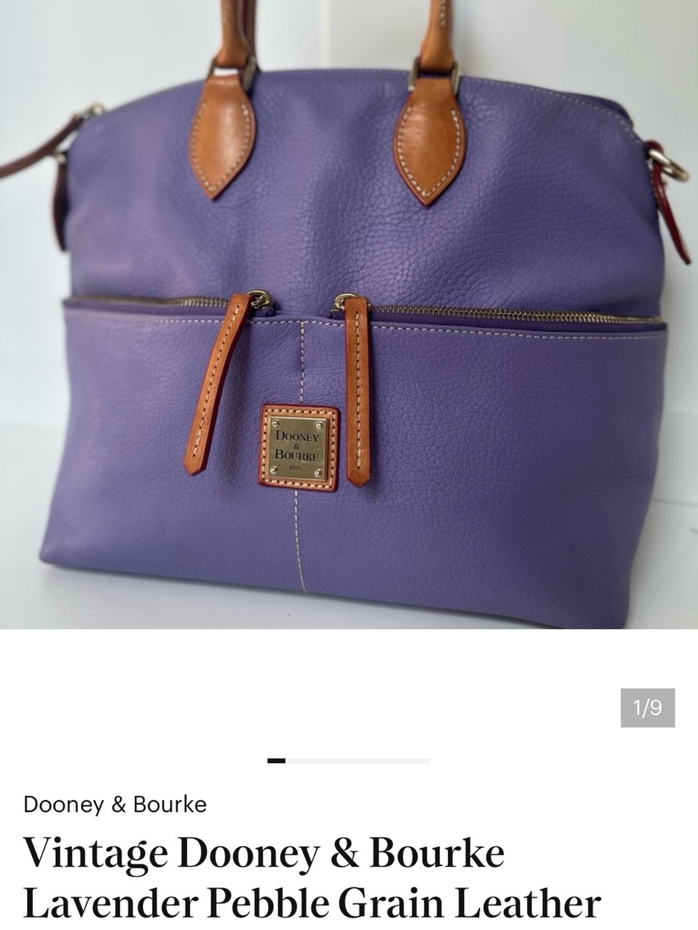 💜💜💜Dooney & Bourke Lavender Leather Satchel with Tan Trim 💜💜💜